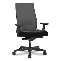 HON Ignition 2.0 4-Way Stretch Mid-Back Mesh Task Chair, Orange Adjustable Lumbar Support, Black (I2MM2AMC10MT)