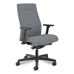 HON Ignition 2.0 Upholstered Mid-Back Task Chair, 17" to 21.25" Seat Height, Basalt Fabric Seat/Back (I2U2AHAX25TK)