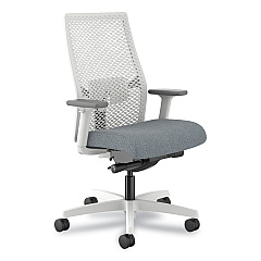 HON Ignition 2.0 Reactiv Mid-Back Task Chair, 17.25" to 21.75" Seat Height, Basalt Fabric Seat, White Back (I2MR2ARA25DX)