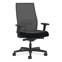 HON Ignition 2.0 4-Way Stretch Mid-Back Mesh Task Chair, Red Adjustable Lumbar Support, Black (I2MM2AMC10YT)