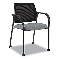 HON Ignition Series Mesh Back Mobile Stacking Chair, Fabric Seat, 25 x 21.75 x 33.5, Basalt/Black (IS6FHIMAPX25)