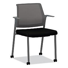 HON Cipher Mesh Back Guest Chair, 24.25" x 24.13" x 33.5", Black Seat, Charcoal Back, Charcoal Base (CFRGFHCC10P7)