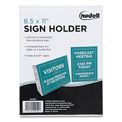 NuDell Clear Plastic Sign Holder, Stand-Up, Slanted, 8.5 x 11 (35485Z)