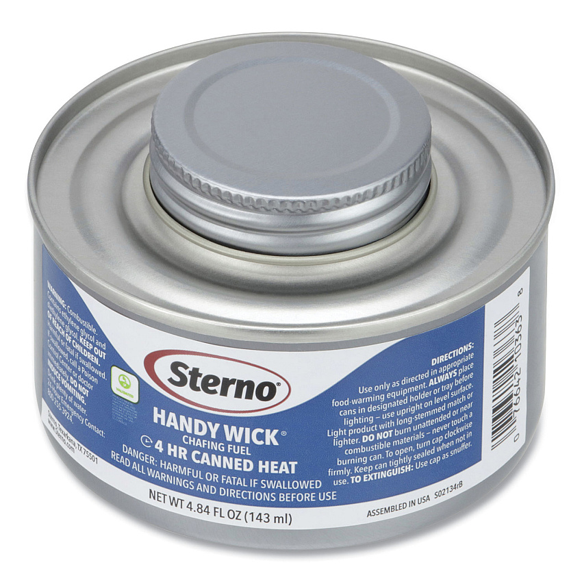 Sterno Handy Wick Chafing Fuel, Can, Methanol, Four-Hour Burn, 24/Carton (10364)