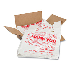 AmerCareRoyal Thank You Bags, 11.5" x 20" x 20", Red/White, 775/Carton (RPTYB6V)