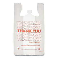 AmerCareRoyal Thank You Bags, 13" x 23" x 23", Red/White, 1,000/Carton (RPTYB6FS)