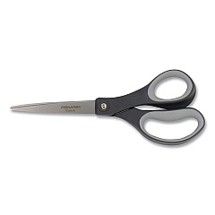 Fiskars Everyday Titanium Softgrip Scissors, 8" Long, 3.1" Cut Length, Straight Dark Gray Handle (1067265)