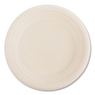 Boardwalk Bagasse PFAS-Free Dinnerware, Plate, 6" dia, Tan, 1,000/Carton (BWKPLATEWF6NPFA)