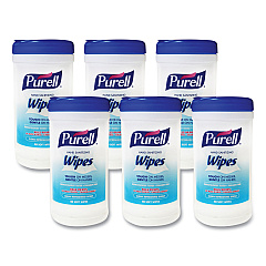 Hand Sanitizing Wipes, 7 X 6, Clean Scent, White, 40/canister, 6/carton