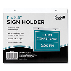 NuDell Clear Plastic Sign Holder, Wall Mount, 11 X 8.5 (38008Z)