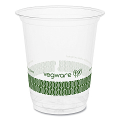Vegware 76-Series Cold Cup, Compostable, 7 oz, Clear/Green, 1,000/Carton (R200G)