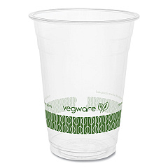 Vegware 96-Series Cold Cup, Compostable, 16 oz, Clear/Green, 1,000/Carton (R500YG)