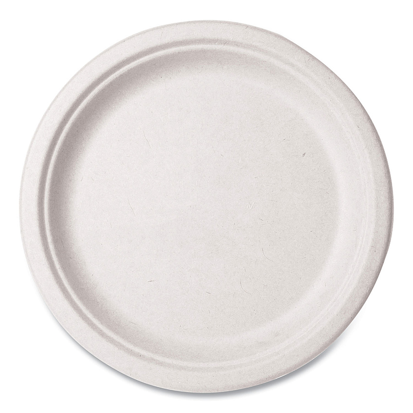 Vegware Nourish Molded Fiber Tableware, Compostable, Plate, 10" Diameter, White, 500/Carton (WH10)
