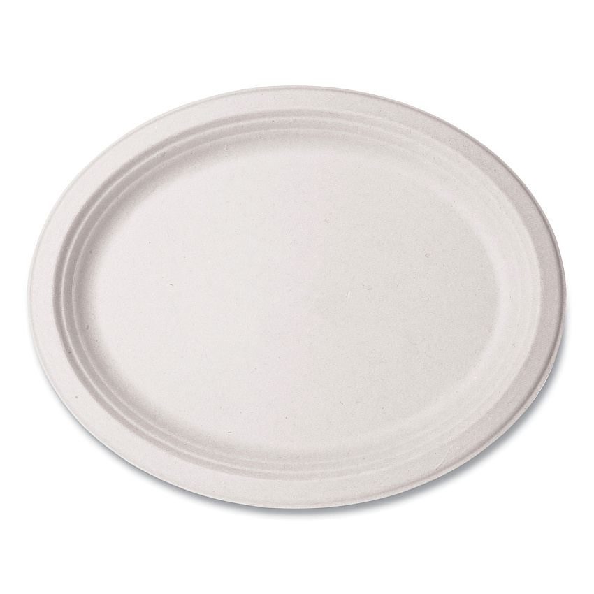 Vegware Nourish Molded Fiber Tableware, Compostable, Platter, 8 x 10 x 1, White, 500/Carton (WH710)