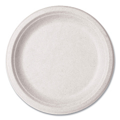 Vegware Molded Fiber Tableware, Compostable, Plate, 9" Diameter, White, 500/Carton (WHBRG09)