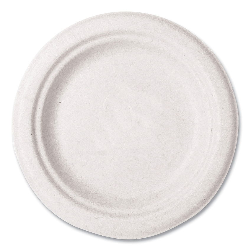 Vegware Molded Fiber Tableware, Compostable, Plate, 6" Diameter, White, 1,000/Carton (WHBRG06)