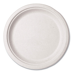 Vegware Molded Fiber Tableware, Compostable, Plate, 10" Diameter, White, 500/Carton (WHBRG10)