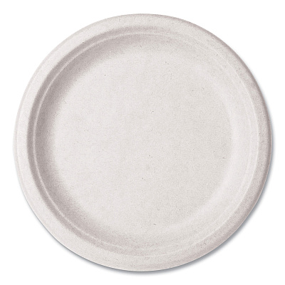 Vegware Nourish Molded Fiber Tableware, Compostable, Plate, 9" Diameter, White, 500/Carton (WH09)