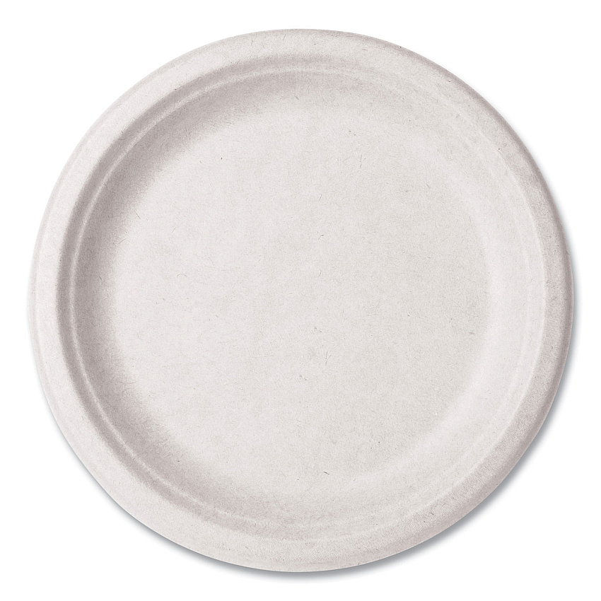 Vegware Nourish Molded Fiber Tableware, Compostable, Plate, 9" Diameter, White, 500/Carton (WH09)