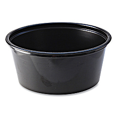Fabri-Kal Portion Cups, 3.25 oz, Black, 125/Sleeve, 20 Sleeves/Carton (PC325B)