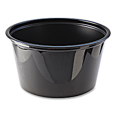 Fabri-Kal Portion Cups, 4 oz, Black, 125/Sleeve, 20 Sleeves/Carton (PC400B)