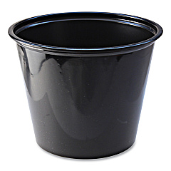 Fabri-Kal Portion Cups, 5.5 oz, Black, 125/Sleeve, 20 Sleeves/Carton (PC550B)