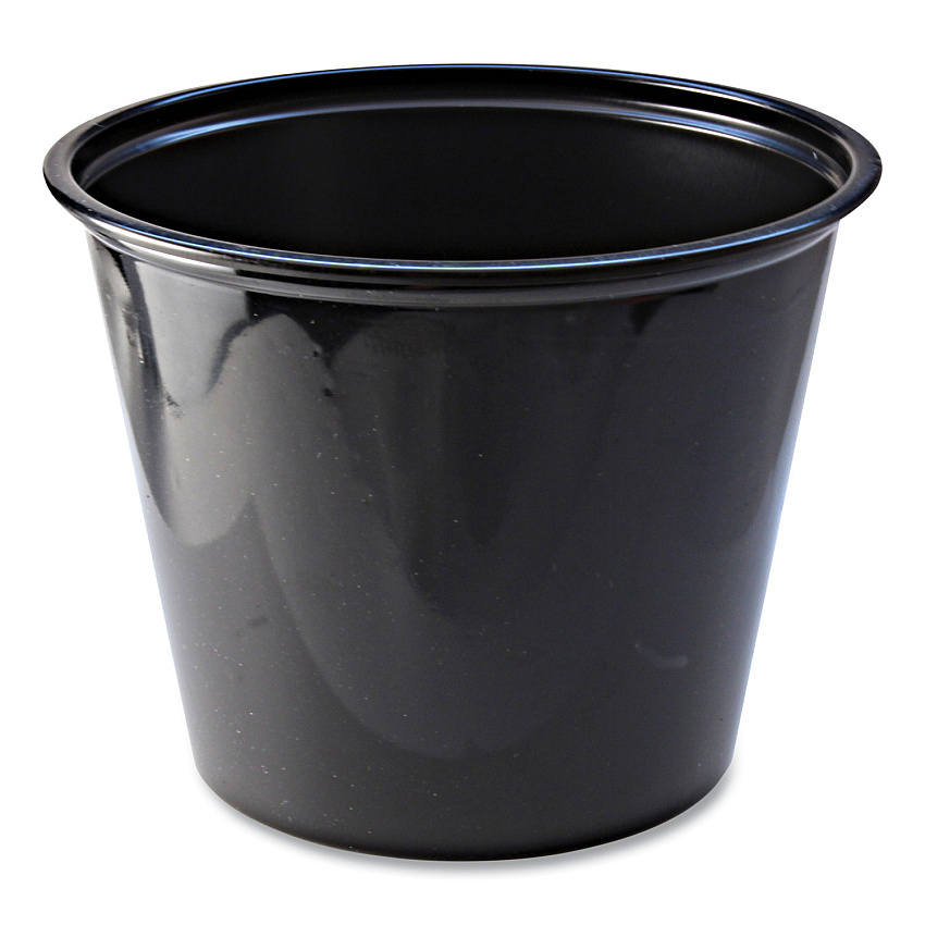 Fabri-Kal Portion Cups, 5.5 oz, Black, 125/Sleeve, 20 Sleeves/Carton (PC550B)