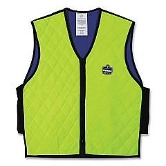 ergodyne Chill-Its 6665 Embedded Polymer Cooling Vest with Zipper, Nylon/Polymer, Large, Lime (12534)