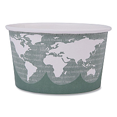 Eco-Products World Art Renewable and Compostable Food Container, 12 oz, 4.05" Diameter x 2.5"h, Green, 25/Pack, 20 Packs/Carton (EPBSC12WA)