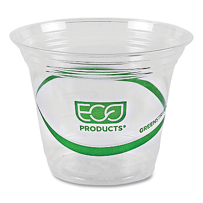 Eco-Products GreenStripe Renewable and Compostable Cold Cups, 9 oz, Clear, 50/Pack, 20 Packs/Carton (EPCC9SGS)