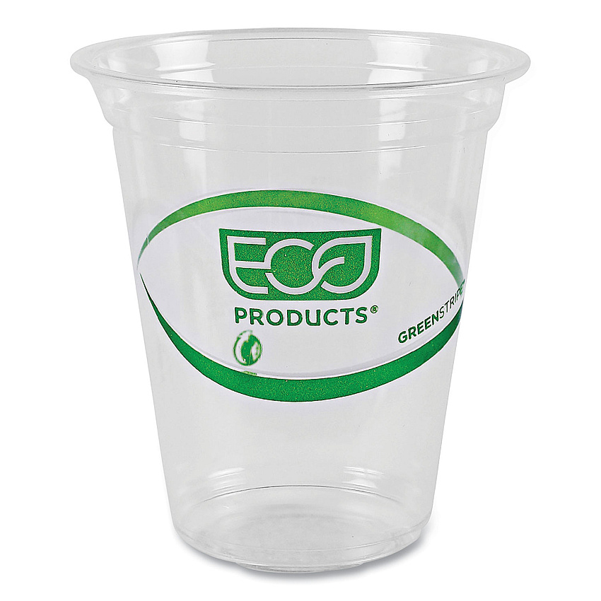 Eco-Products GreenStripe Renewable and Compostable Cold Cups, 16 oz, Clear, 50/Pack, 20 Packs/Carton (EPCC16GS)