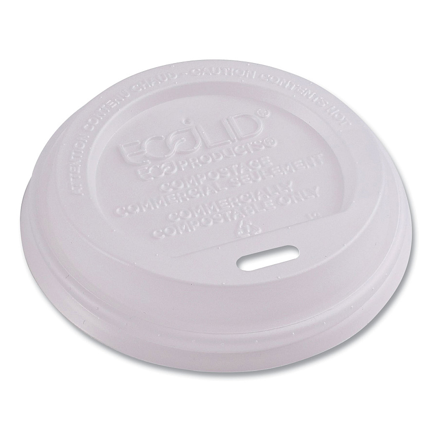 Eco-Products EcoLid Renewable/Compostable Hot Cup Lids, PLA, Fits 8 oz Hot Cups, 50/Packs, 16 Packs/Carton (EPECOLID8)