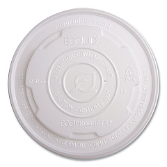 Eco-Products World Art PLA-Laminated Soup Container Lids for 12 oz, 16 oz, 32 oz, White, 50/Pack, 10 Packs/Carton (EPECOLIDSPL)