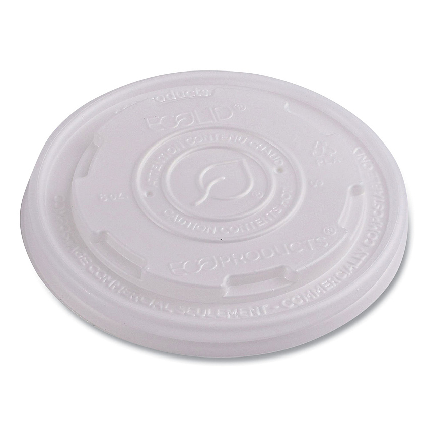 Eco-Products World Art PLA-Laminated Soup Container Lids, Fits 8 oz Sizes, Translucent, 50/Pack, 20 Packs/Carton (EPECOLIDSPS)