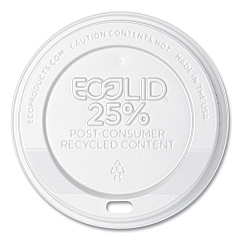 Eco-Products EcoLid 25% Recyycled Content Hot Cup Lid, White, Fits 10 oz to 20 oz Cups, 100/Pack, 10 Packs/Carton (EPHL16WR)