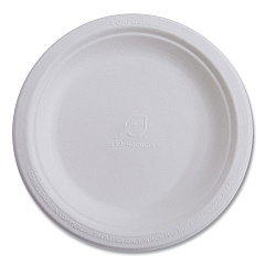 Eco-Products Renewable and Compostable Sugarcane Plates, 10" dia, Natural White, 500/Carton (EPP005)