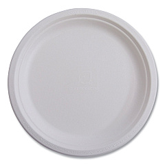Eco-Products Renewable and Compostable Sugarcane Plates, 6" dia, Natural White, 1,000/Carton (EPP016CT)