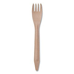 Eco-Products Wood Cutlery, Fork, Natural, 500/Carton (EPS212W)