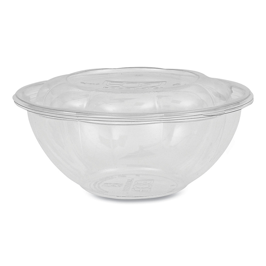 Eco-Products Renewable and Compostable Salad Bowls with Lids, 24 oz, Clear, 50/Pack, 3 Packs/Carton (EPSB24)