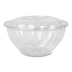 Eco-Products Renewable and Compostable Salad Bowls with Lids, 32 oz, Clear, 50/Pack, 3 Packs/Carton (EPSB32)