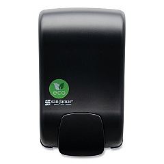 San Jamar ecoLogic Rely Manual Foam Soap and Sanitizer Dispenser, 900 mL, 5,5 x 4,5 x 9.25, Black (SF900REBK)