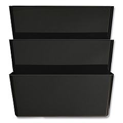 Deflecto EZ Link Stackable DocuPocket, 3 Sections, Legal Size, 16.25 x 4 x 19, Black (74104)