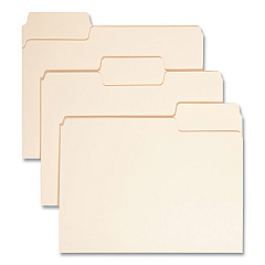 Smead SuperTab Top Tab File Folders, 1/3-Cut Tabs: Assorted, Letter Size, 0.75" Expansion, 14-pt Manila, 50/Box (10401)