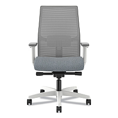 HON Ignition 2.0 4-Way Stretch Mid-Back Mesh Task Chair, 17" to 21" Seat Height, Basalt Seat, Fog Back, Designer White Base (I2MM2AFA25WX)