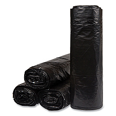 Inteplast Group Low-Density Commercial Can Liners, 60 gal, 1.2 mil, 38" x 58", Black, 10 Bags/Roll, 10 Rolls/Carton (ECI385812K)