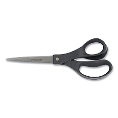 Fiskars Everyday Scissors, 8" Long, 3.75" Cut Length, Straight Black Handle (1067262)
