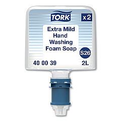 Tork Mild Foam Soap S26, Unscented, 2 L Bottle, 2/Pack (400039)
