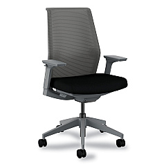 HON Cipher Mesh Back Task Chair, Supports Up to 300 lb, 15" to 20" Seat Height, Black Seat, Charcoal Back, Charcoal Base (CRTHSCC10LSS)