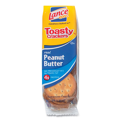 Lance Toasty Crackers, Peanut Butter, 1.25 oz Packet, 24/Box (SN40654)
