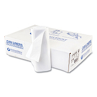 Inteplast Group High-Density Interleaved Commercial Can Liners, 33 gal, 16 microns, 33" x 40", Clear, 250/Carton (S334016N)